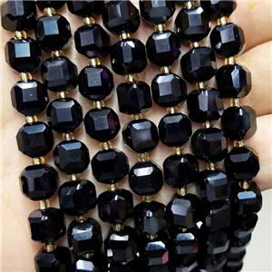 Natrual Black Agate Beads Dye Faceted Cube, approx 8-9mm
