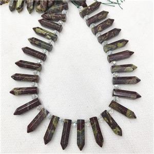 Natural Dragon Bloodstone Beads Bullet, approx 8-30mm