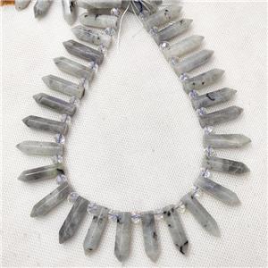Natural Labradorite Bullet Beads Gray, approx 8-30mm