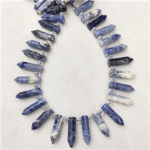 Natural Blue Sodalite Bullet Beads, approx 8-30mm