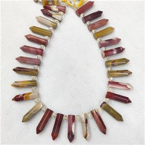 Natural Mookaite Bullet Beads Multicolor, approx 8-30mm