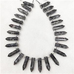 Natural Black Labradorite Bullet Beads Larvikite, approx 8-30mm