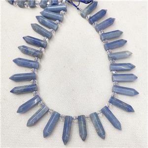 Natural Blue Aventurine Bullet Beads, approx 8-30mm