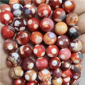 Natural Agate Beads Red Dye Smooth Round, approx 14mm dia