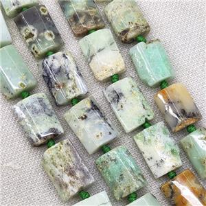Natural Green Opal Beads Faceted Rectangle, approx 17-25mm