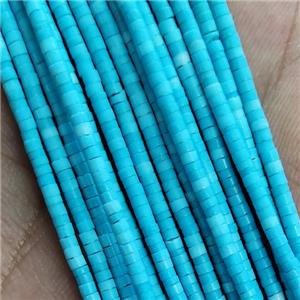 Blue Oxidative Agate Tube Beads, approx 1x2mm