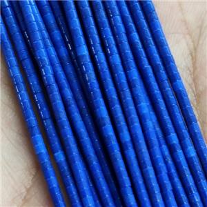 Royalblue Oxidative Agate Tube Beads, approx 1x2mm