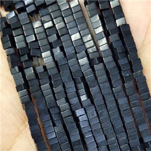 Black Oxidative Agate Square Spacer Beads, approx 1x2mm