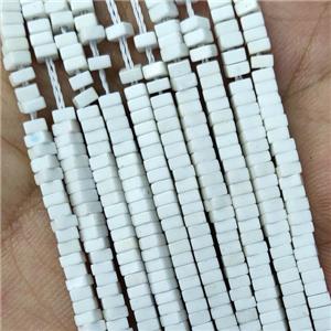 White Oxidative Agate Square Beads Spacer, approx 1x2mm
