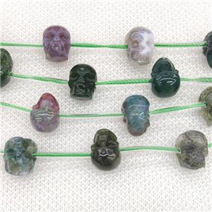 Natural Indian Agate Skull Beads Carved, approx 8-10mm, 12pcs per st