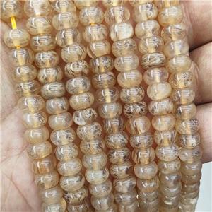 Synthetic Quartz Beads Coffee Smooth Rondelle, approx 8mm