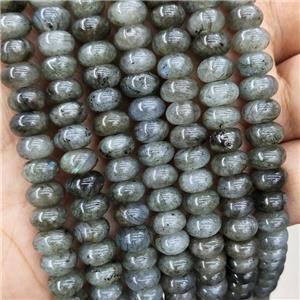Natural Labradorite Beads Smooth Rondelle, approx 8mm