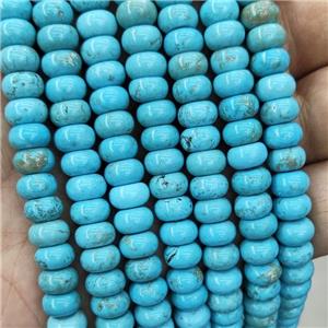 Blue Magnesite Turquoise Beads Smooth Rondelle, approx 8mm