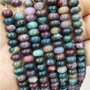 Indian Agate Beads Multicolor Smooth Rondelle, approx 8mm