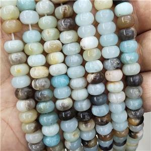 Chinese Amazonite Beads Multicolor Smooth Rondelle, approx 8mm