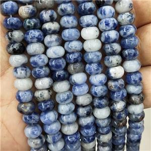 Blue Dalmatian Jasper Beads Smooth Rondelle, approx 8mm