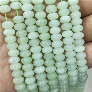 Green New Mountain Jade Beads Smooth Rondelle, approx 8mm