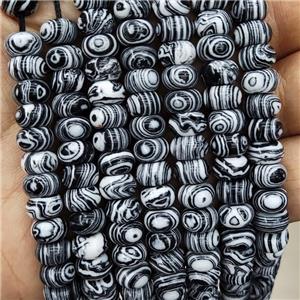 Synthetic Malachite Beads Black Smooth Rondelle, approx 8mm