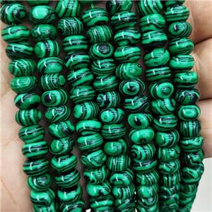 Synthetic Malachite Beads Green Smooth Rondelle, approx 8mm