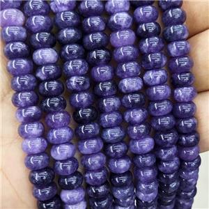 Jade Beads Puruple Dye Smooth Rondelle, approx 8mm