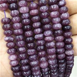 Jade Beads Fuchsia Dye Smooth Rondelle, approx 8mm