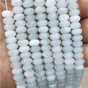 Jade Beads Graygreen Dye Smooth Rondelle, approx 8mm