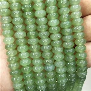 Jade Beads Green Dye Smooth Rondelle, approx 8mm