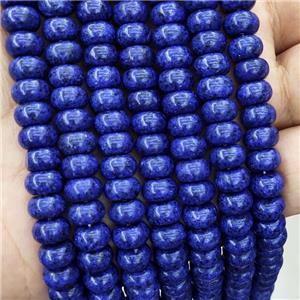 Jade Rondelle Beads Lapis Blue Dye Smooth, approx 8mm