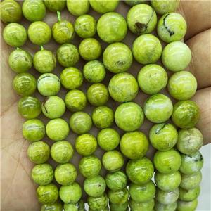 Natural Olive Opal Beads Smooth Round, approx 10mm dia