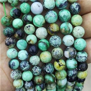 Natural Variscite Beads Green Smooth Round, approx 4mm dia
