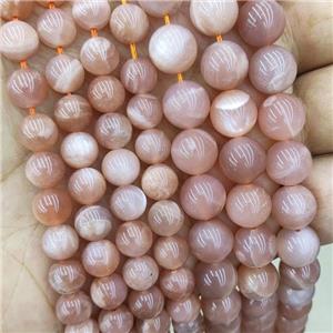 Natural Peach Moonstone Beads Smooth Round, approx 6mm dia