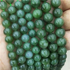 Green Jadeite Beads Smooth Round, approx 10mm dia