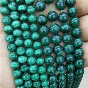 Natural Green Malachite Beads Smooth Round, approx 10mm dia