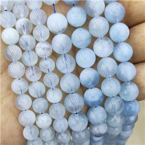 Natural Aquamarine Beads Blue Smooth Round, approx 6mm dia
