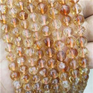 Natural Citrine Beads Yellow Smooth Round, approx 8mm dia