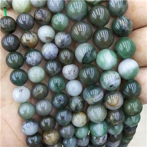 Green Sinkiang Jadeite Beads Smooth Round, approx 8mm dia