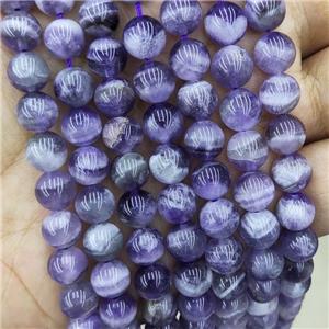 Natural Dogtooth Amethyst Beads Purple Smooth Round, approx 8mm dia