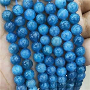 Natural Blue Apatite Beads Smooth Round, approx 8mm dia