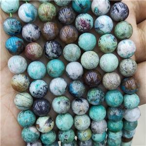 Natural Chrysocolla Beads Green Smooth Round, approx 6mm dia