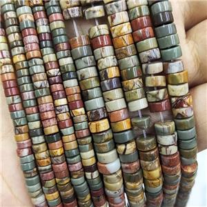 Natural Picasso Jasper Heishi Beads Multicolor, approx 3x6mm