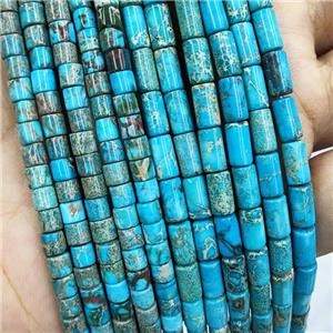 Blue Imperial Jasper Tube Beads, approx 4x8mm