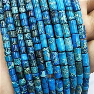 Imperial Jasper Tube Beads Skyblue, approx 4x4mm