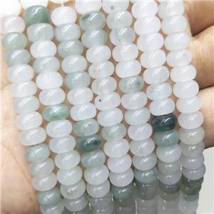 White Jadeite Beads Smooth Rondelle, approx 4x6mm