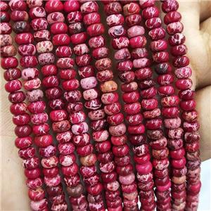 Red Imperial Jasper Beads Smooth Rondelle, approx 3x4mm