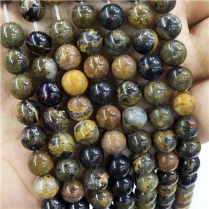 Natural Indonesia Bumblebee Jasper Beads Smooth Round, approx 8mm dia
