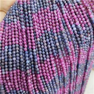 Natural Ruby Sapphire Beads Faceted Round, approx 2mm