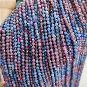 Natural Ruby Sapphire Beads Faceted Round, approx 4mm
