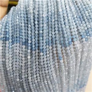 Natural Aquamarine Beads Blue Faceted Round, approx 3mm