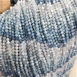 Natural Aquamarine Beads Blue B-Grade Faceted Round, approx 4mm