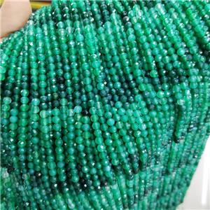 Natural Agate Beads Green Dye Faceted Round, approx 4mm